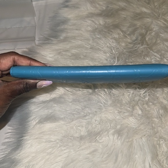 Yves Saint Laurent Long Wallet Vivid Color Turquoise Blue Leather EUC - Picture 12 of 14